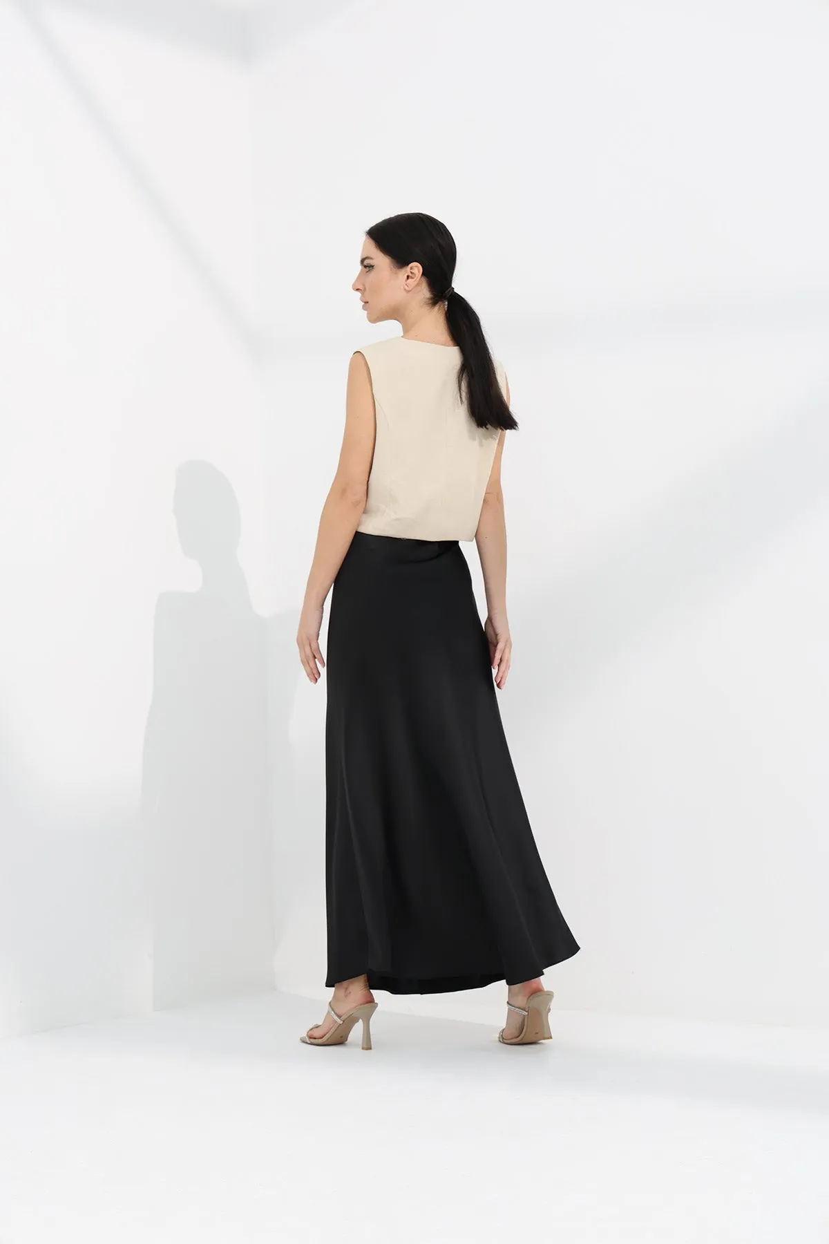 Maxi Slip Skirt - Black