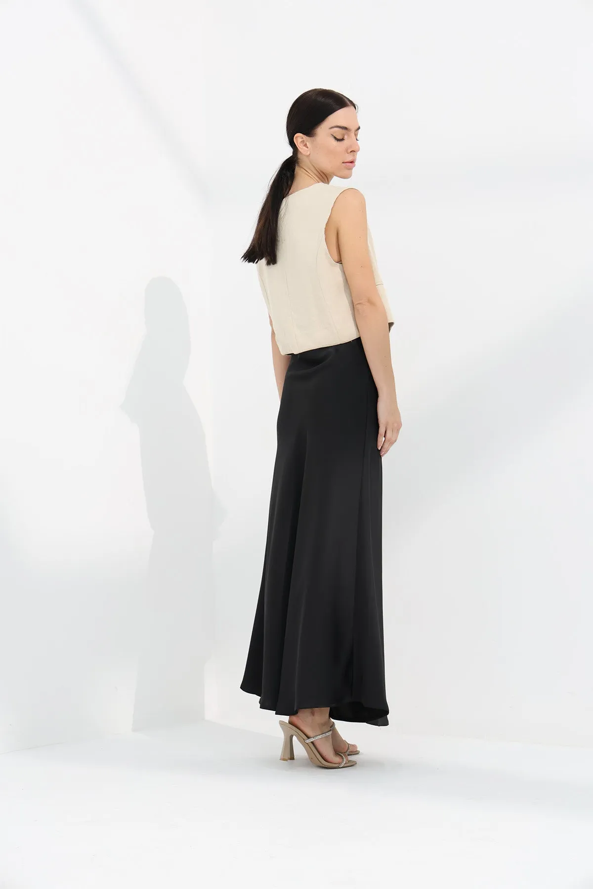 Maxi Slip Skirt - Black