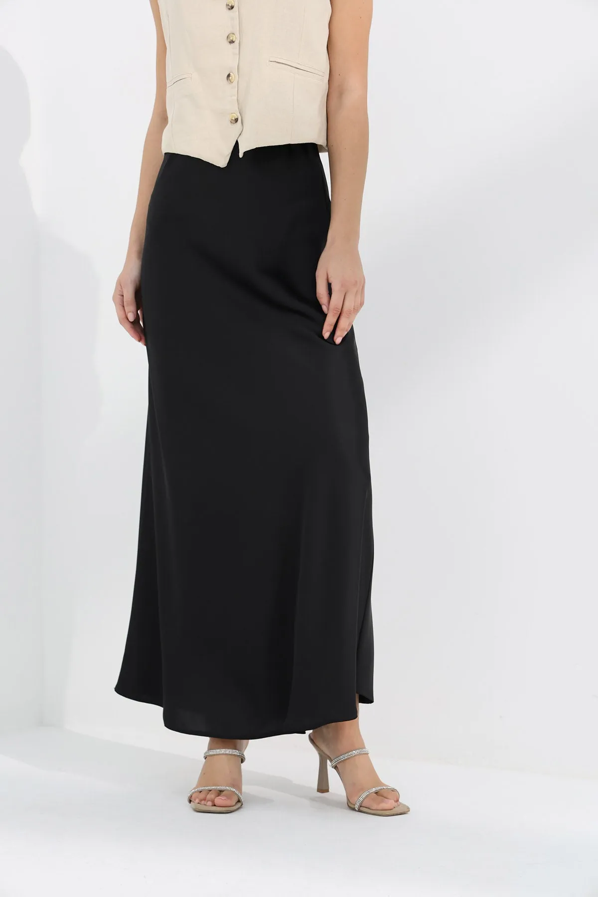 Maxi Slip Skirt - Black