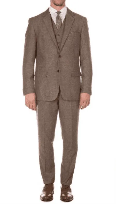 Men Light Brown Wedding Suit Groom Suit