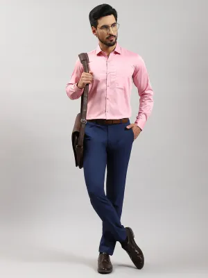 Men Pink Solid Collar Full Sleeve Shirts