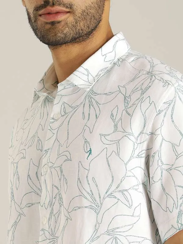 Men Printed Half Sleeve Viscose Blend Shirt