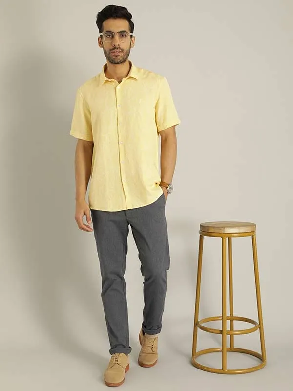 Men Printed Half Sleeve Viscose Blend Shirt