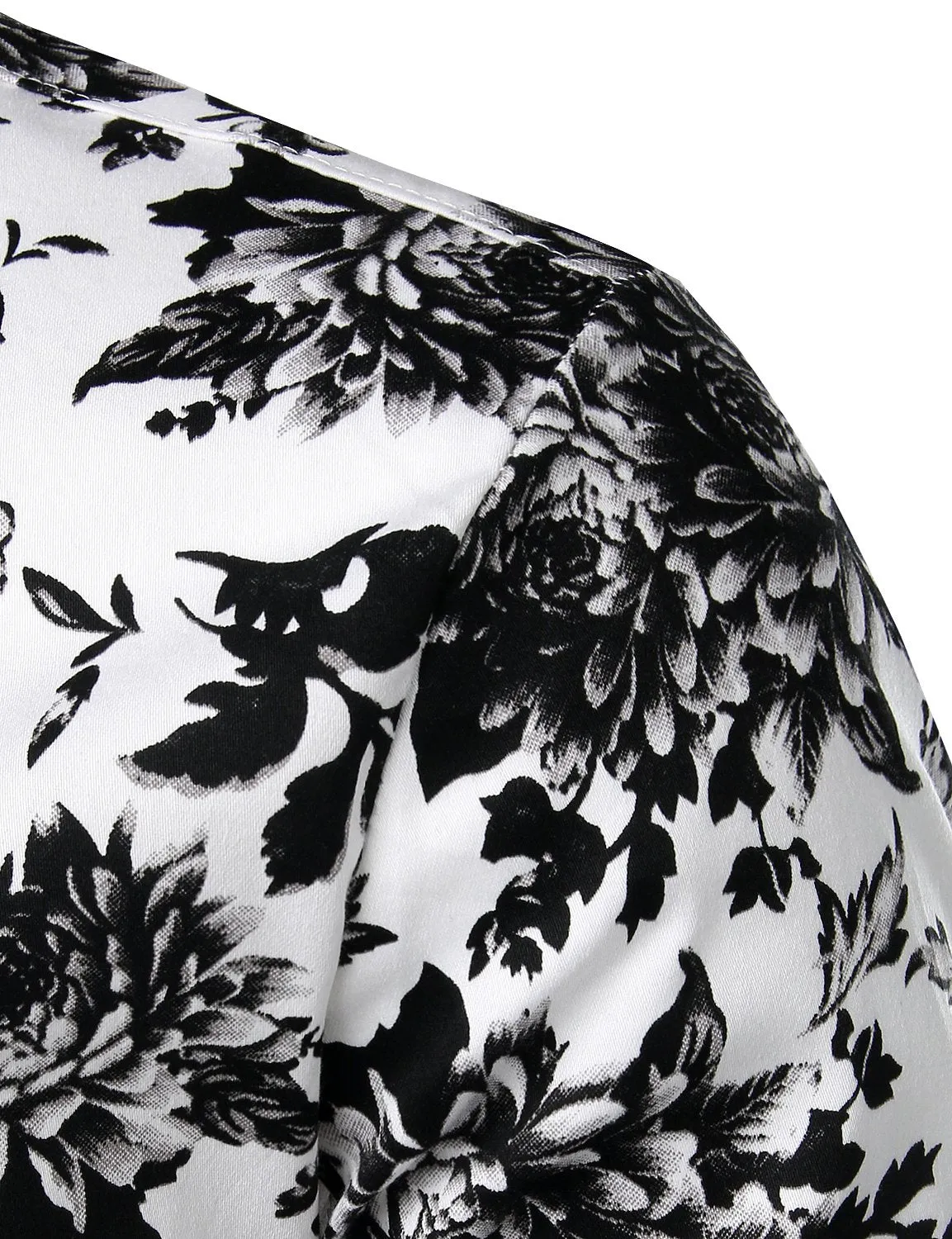 Men's Floral  Long Sleeve Cotton Casual Button Down Shirt