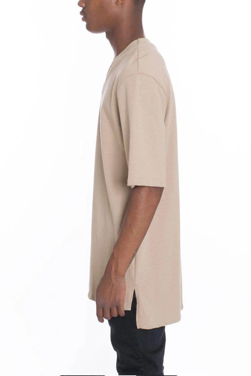 Mens Khaki V-Neck Short Sleeve Tee Shirt