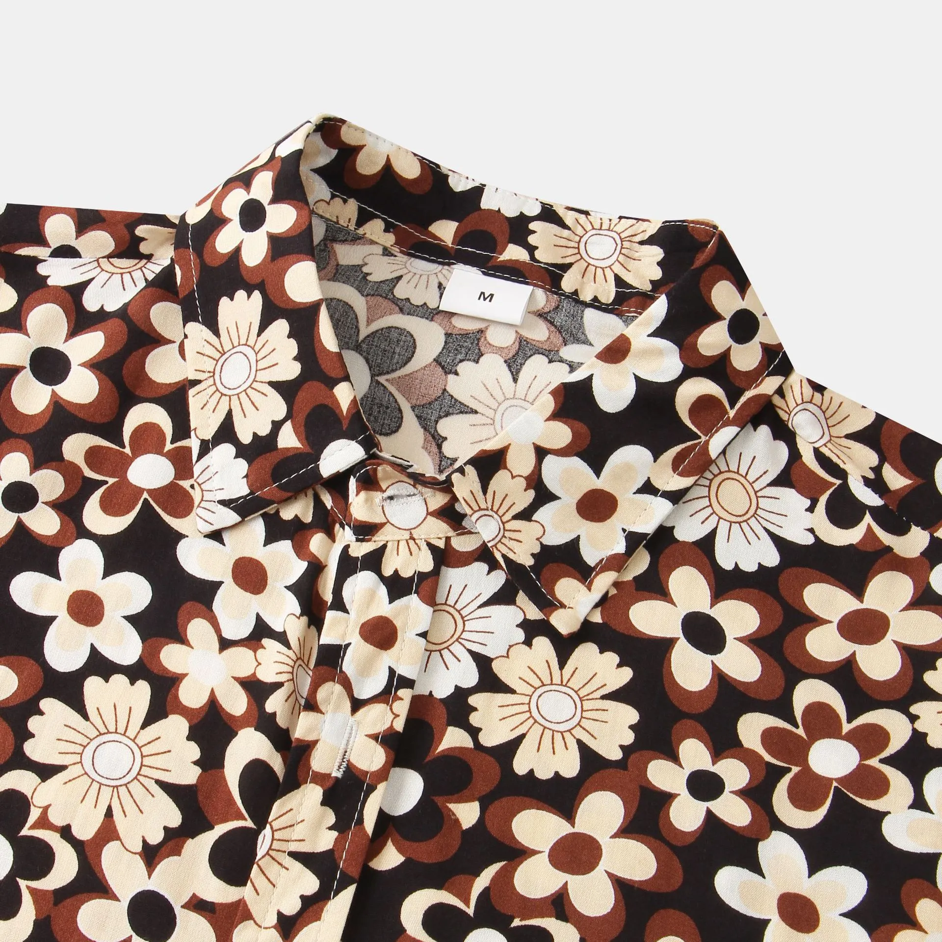 Mens summer button up shirt - Floral pattern