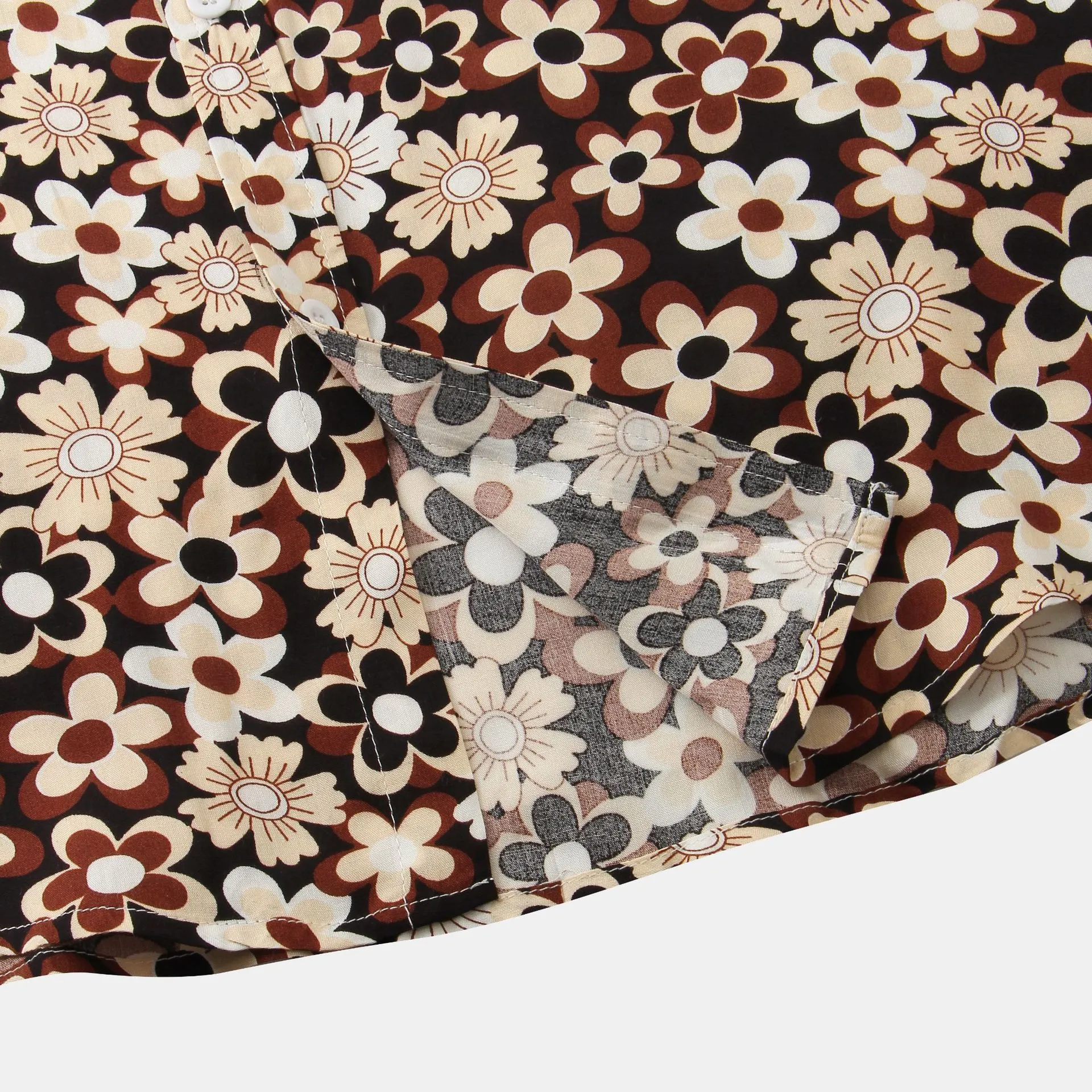 Mens summer button up shirt - Floral pattern