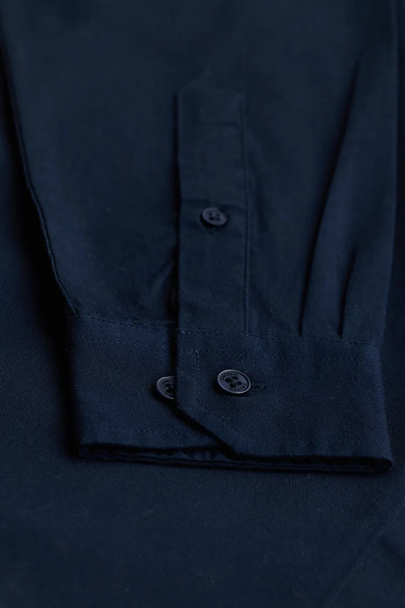 Navy Double Flap Pocket Relaxed Fit Shirt