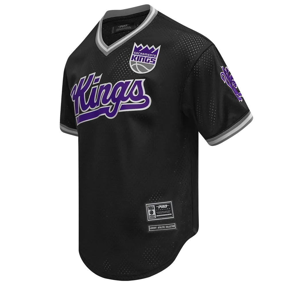 NBA SACRAMENTO KINGS CLASSIC MESH MEN'S VNECK MEN'S JERSEY (BLACK/GRAY)