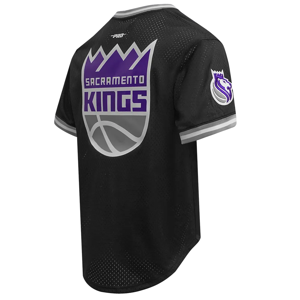 NBA SACRAMENTO KINGS CLASSIC MESH MEN'S VNECK MEN'S JERSEY (BLACK/GRAY)