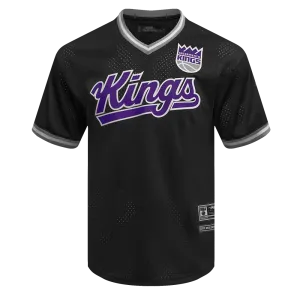 NBA SACRAMENTO KINGS CLASSIC MESH MEN'S VNECK MEN'S JERSEY (BLACK/GRAY)