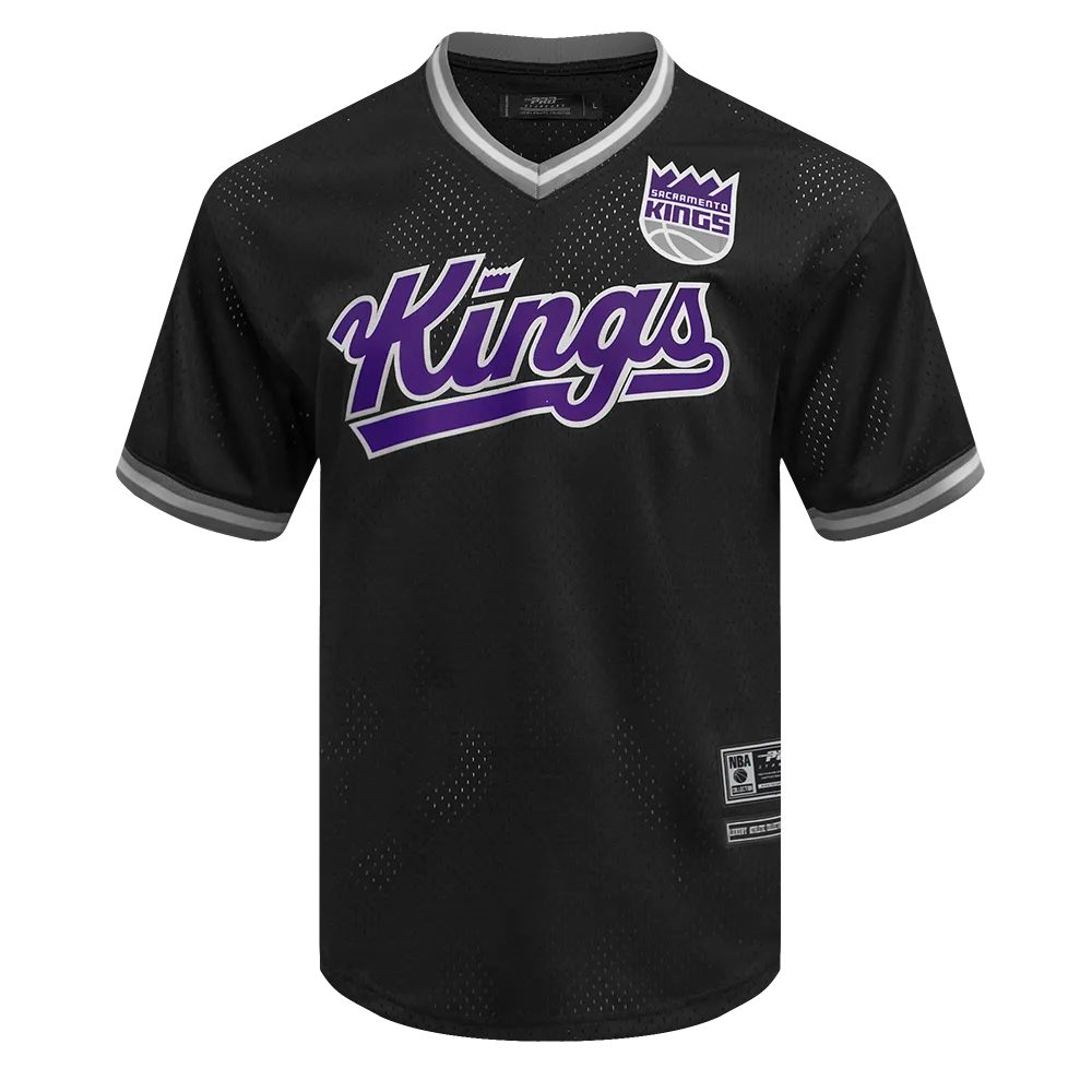 NBA SACRAMENTO KINGS CLASSIC MESH MEN'S VNECK MEN'S JERSEY (BLACK/GRAY)