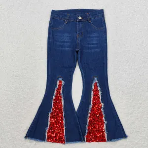 P0532 Halloween western sequin denim jeans pants 202409 RTS