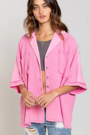 Pink | Button closure shirt