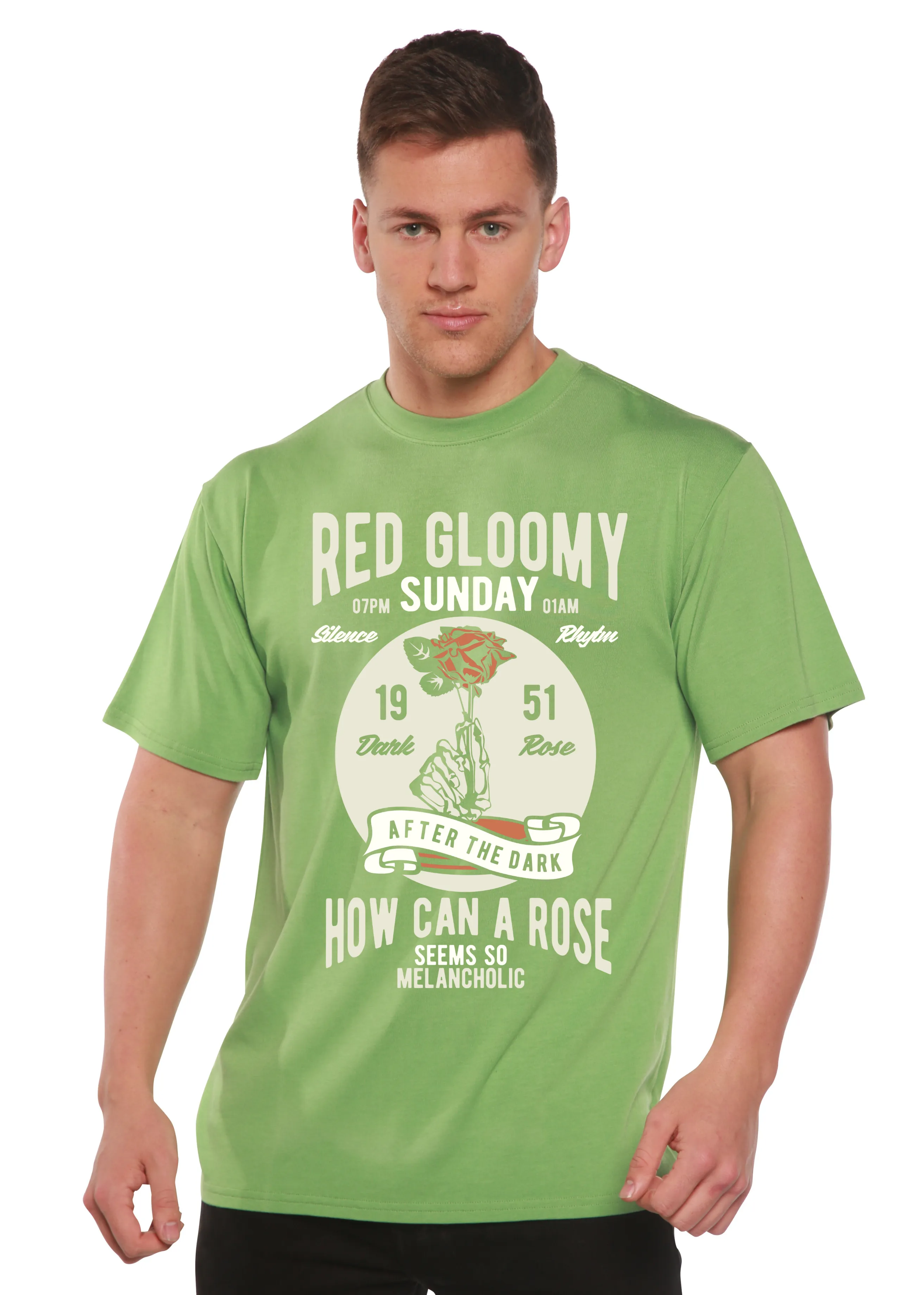 Red Gloomy Spun Bamboo® Men's Bamboo Viscose/Organic Cotton Short Sleeve Graphic T-Shirt