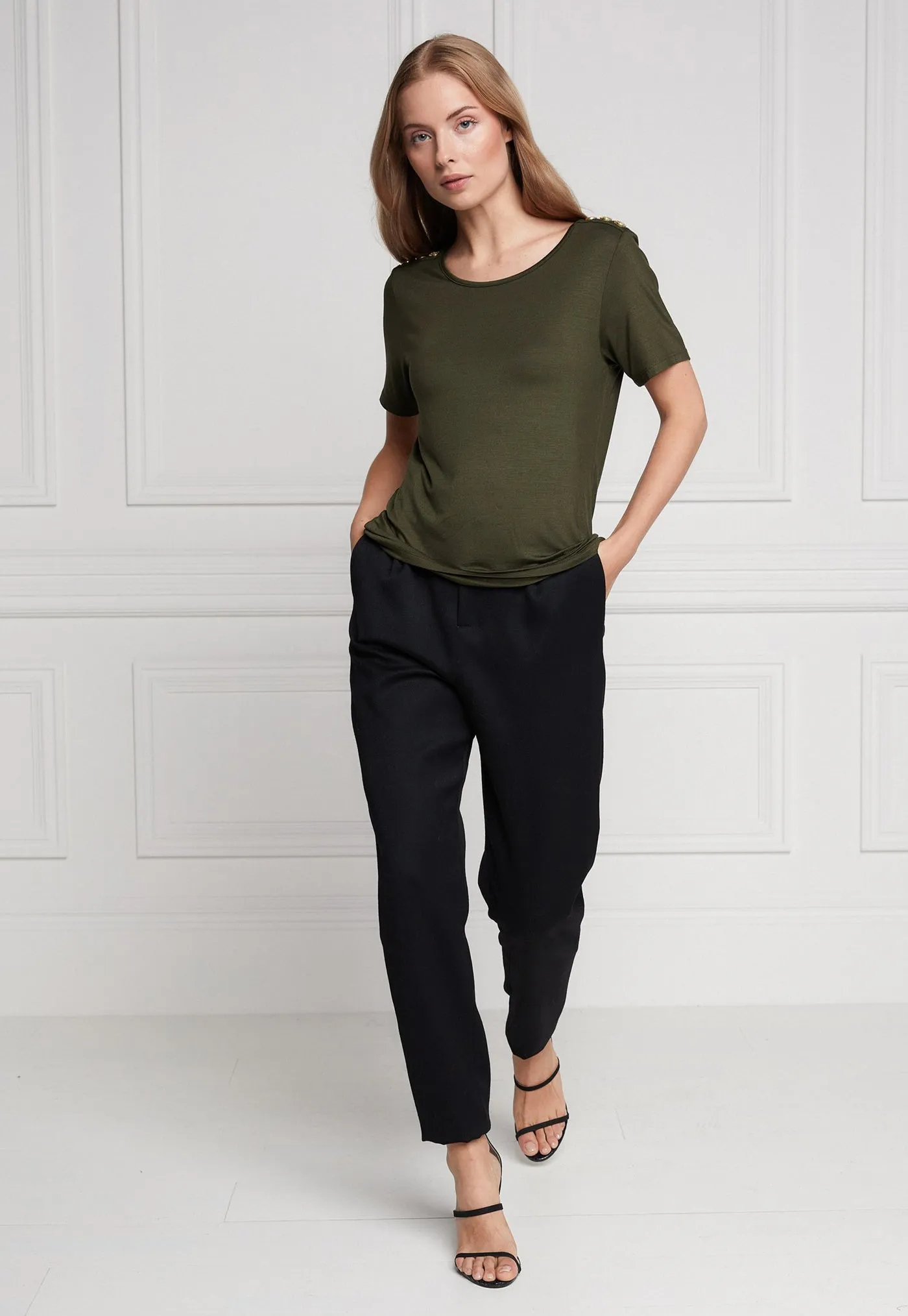 Relaxed Fit Crew Neck Tee - Khaki