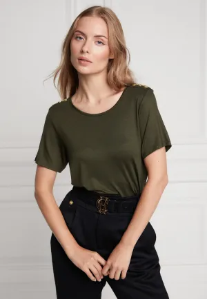 Relaxed Fit Crew Neck Tee - Khaki