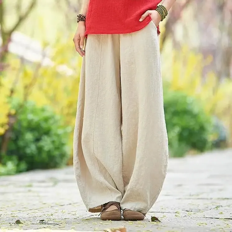 Relaxed Linen Harem Pants