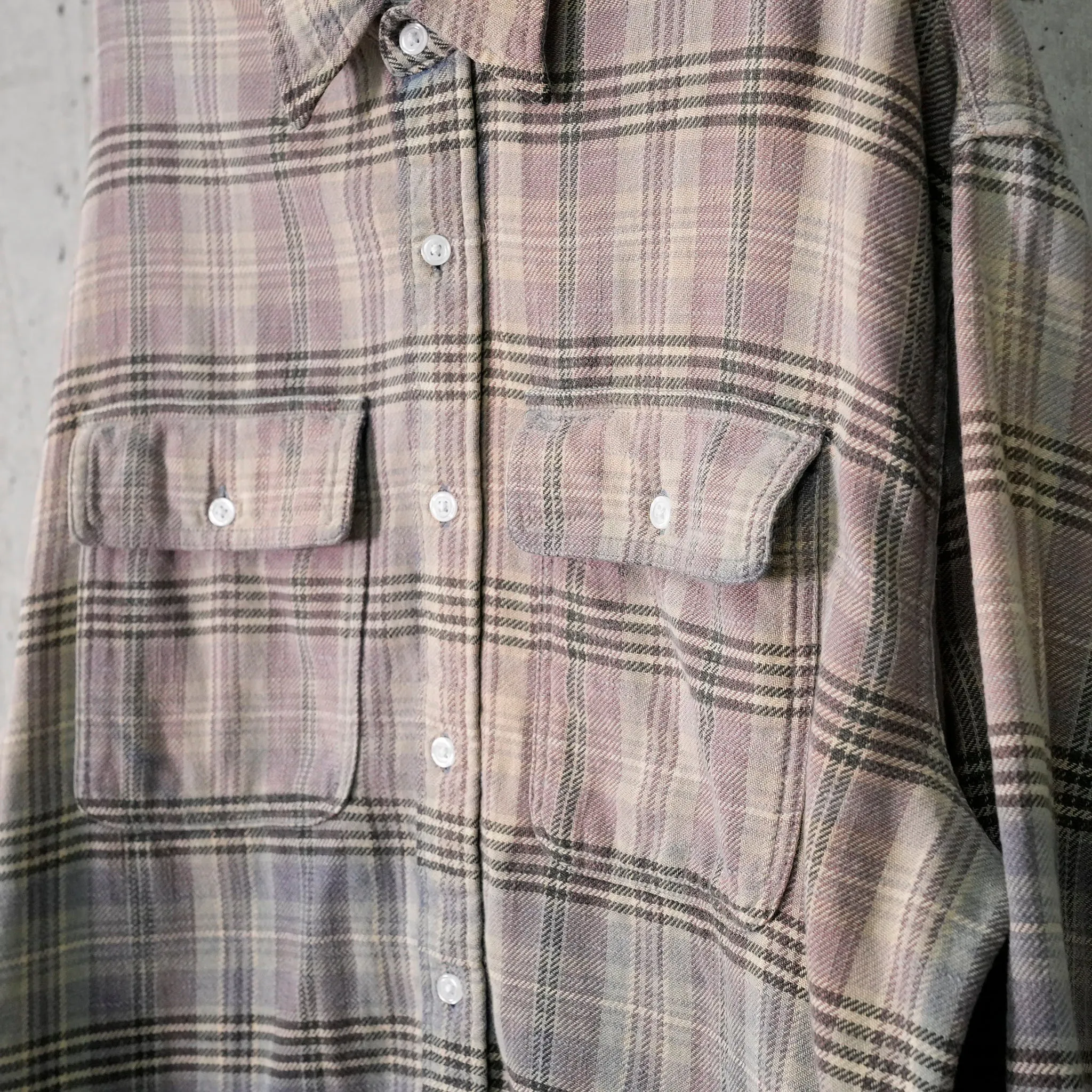 RELAXED WORKSHIRT / R458B:GRADIENT BLEACHED BLUE PLAID