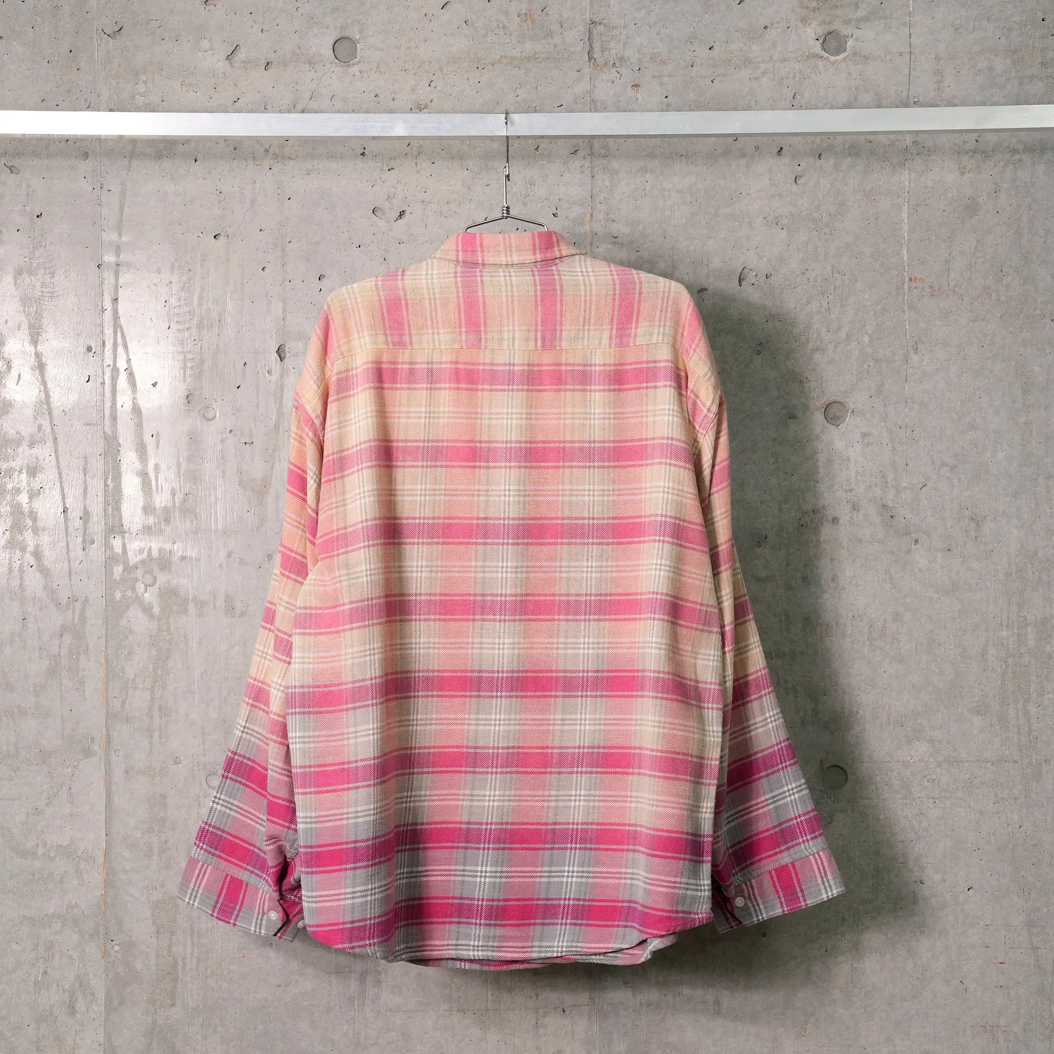 RELAXED WORKSHIRT / R506B:BLEACHED OUT PINK/GREY PLAID