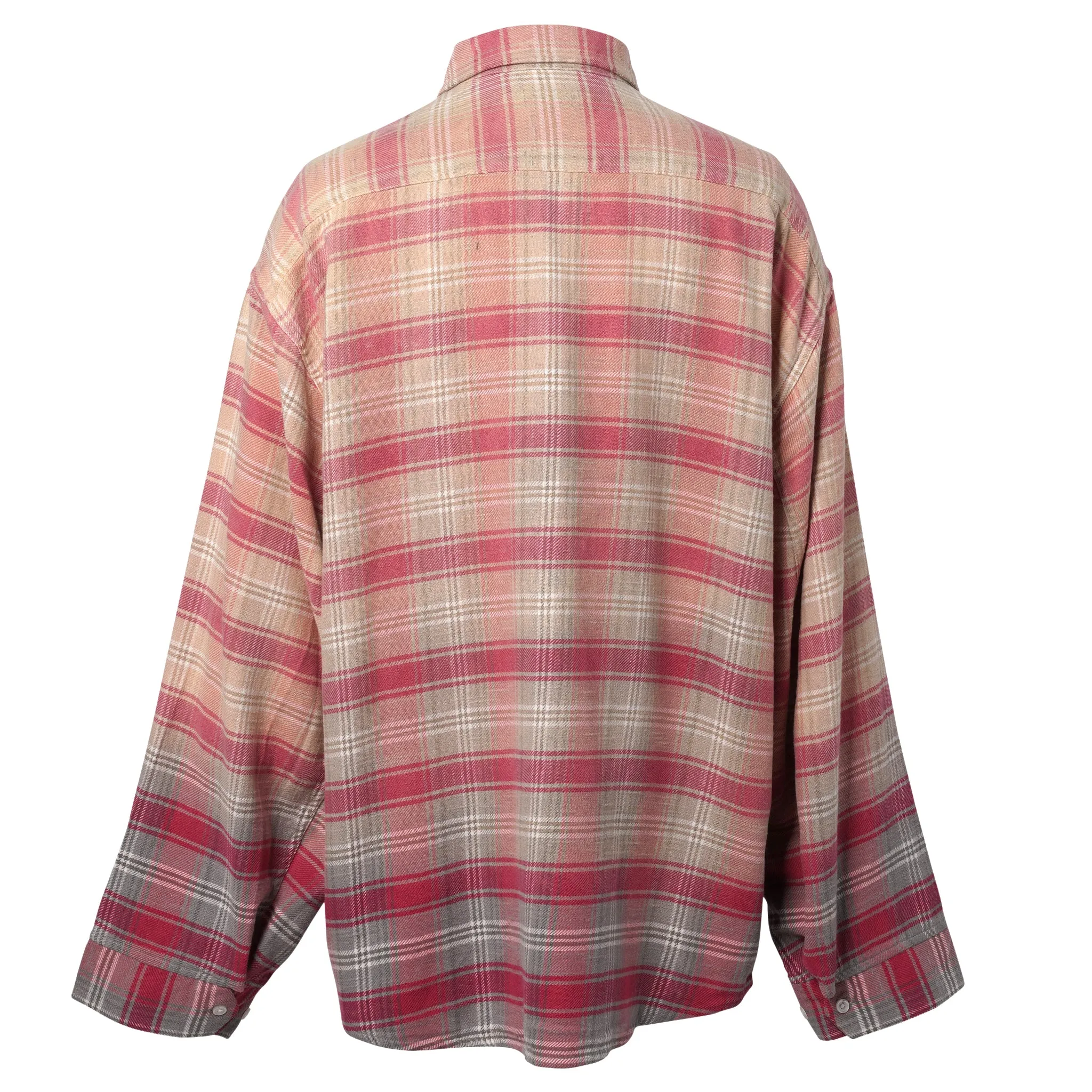 RELAXED WORKSHIRT / R506B:BLEACHED OUT PINK/GREY PLAID