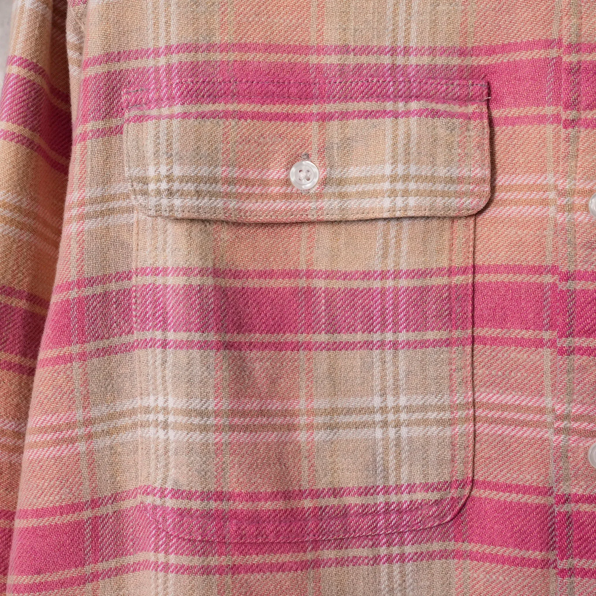 RELAXED WORKSHIRT / R506B:BLEACHED OUT PINK/GREY PLAID