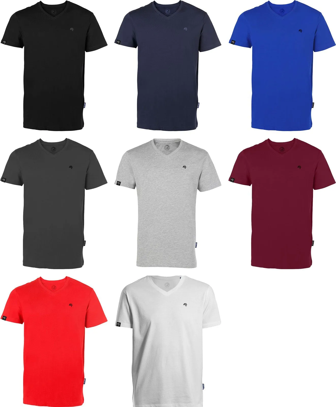 RMH 0102 ― Herren Luxury Bio-Baumwolle V-Neck T-Shirt - Schwarz