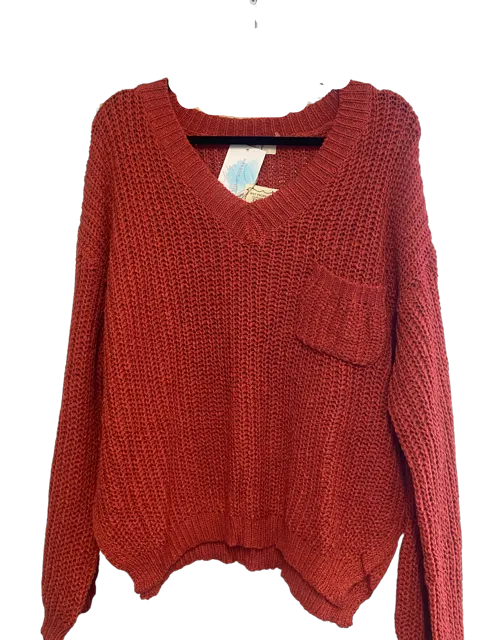 Rusty Vneck Pullover Sweater