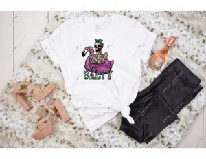 Salty skeleton flamingo tshirt