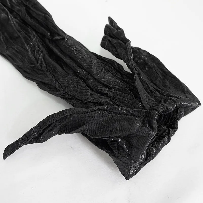 SHT067 Punk shiny pleated basic style men shirts