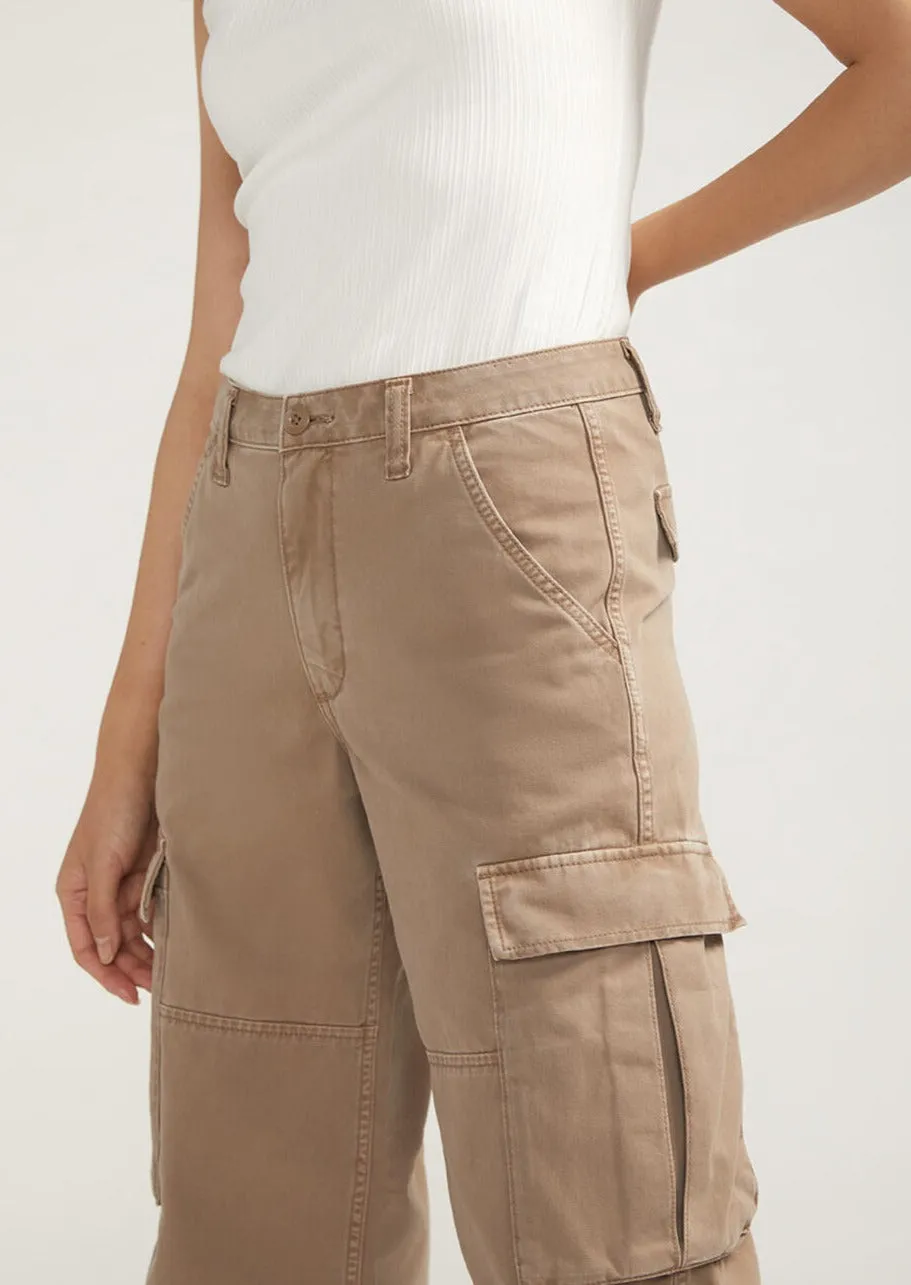 Silver Relaxed Cargo Pants (Taupe)