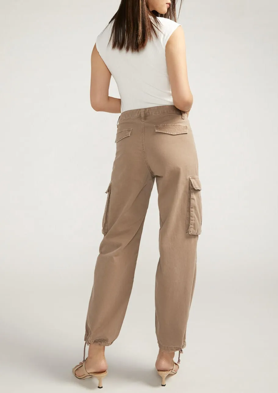 Silver Relaxed Cargo Pants (Taupe)