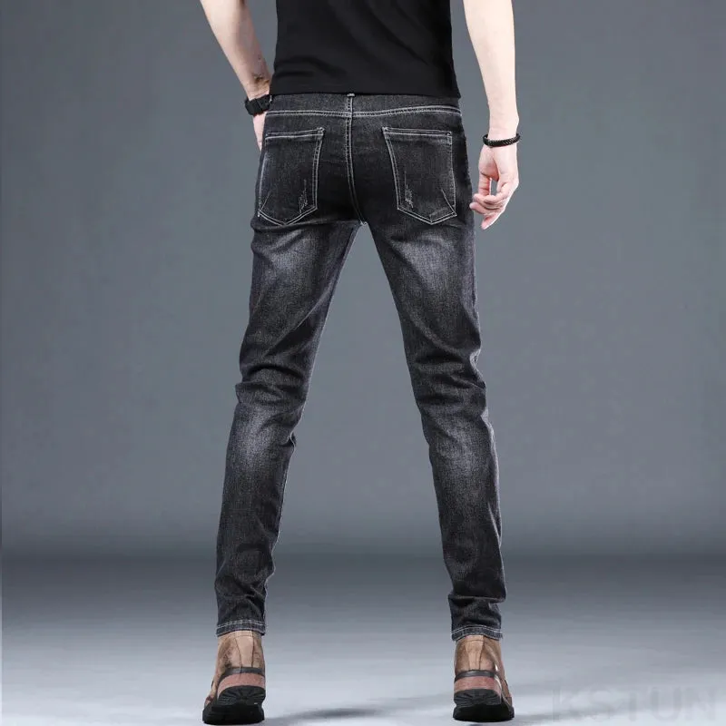 Skinny Jeans Men Black Stretch Male Denim Pants Streetwear Pencil Pants Boys Trousers Casual Men's Clothing Fashion Designer