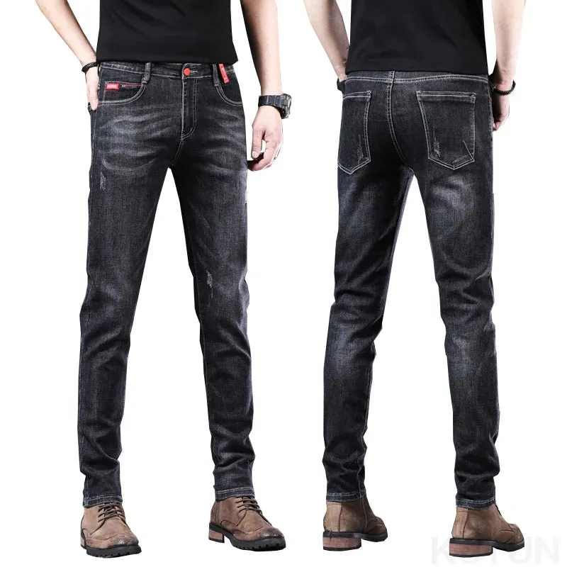 Skinny Jeans Men Black Stretch Male Denim Pants Streetwear Pencil Pants Boys Trousers Casual Men's Clothing Fashion Designer