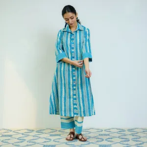 Sky Blue Cotton Shirt Kurta with Pant