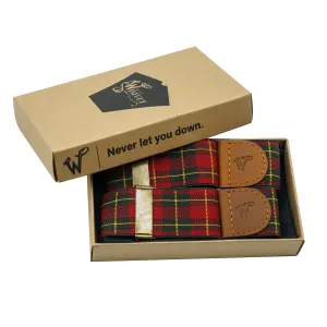 Sleeve Garters Tartan Red-Green No. S5413