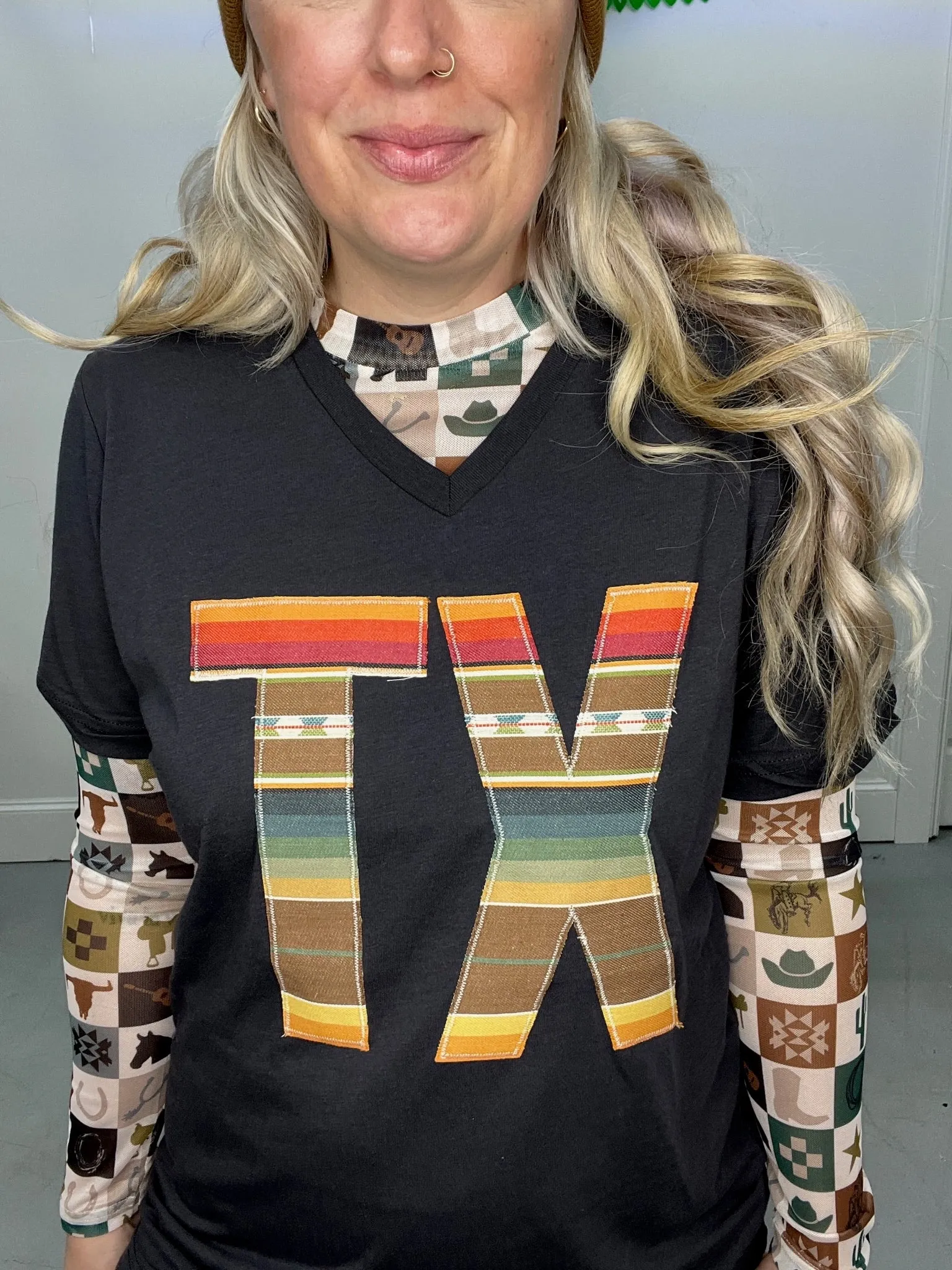 Sol Serape State Vneck Tee