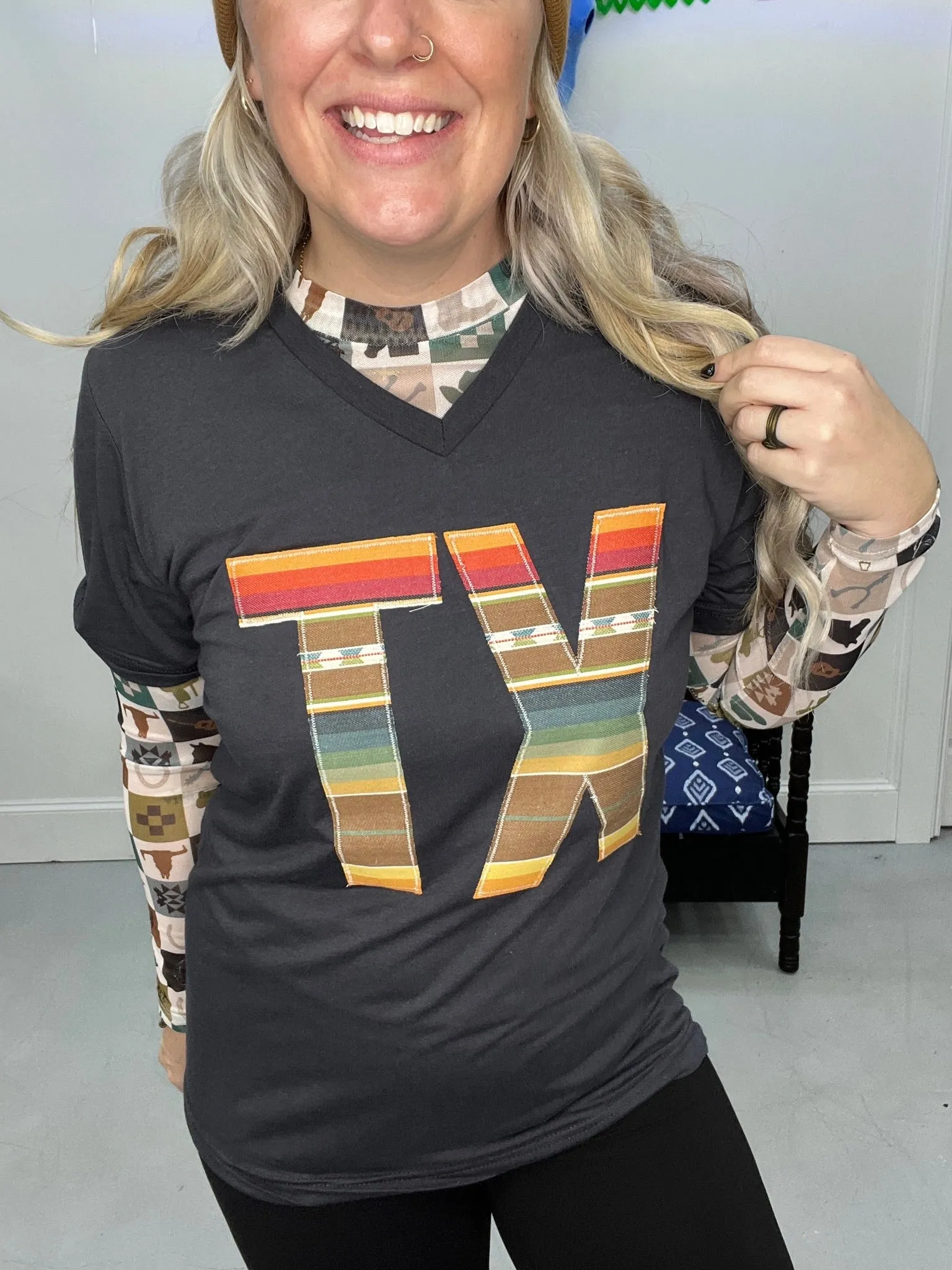 Sol Serape State Vneck Tee