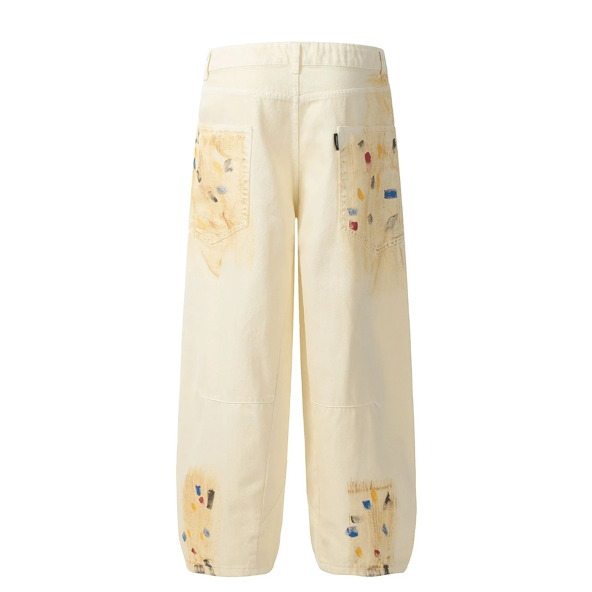 Splatter Denim Abstract Black Jeans