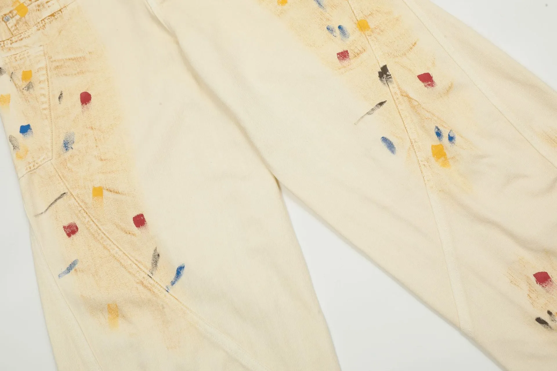 Splatter Denim Abstract Black Jeans