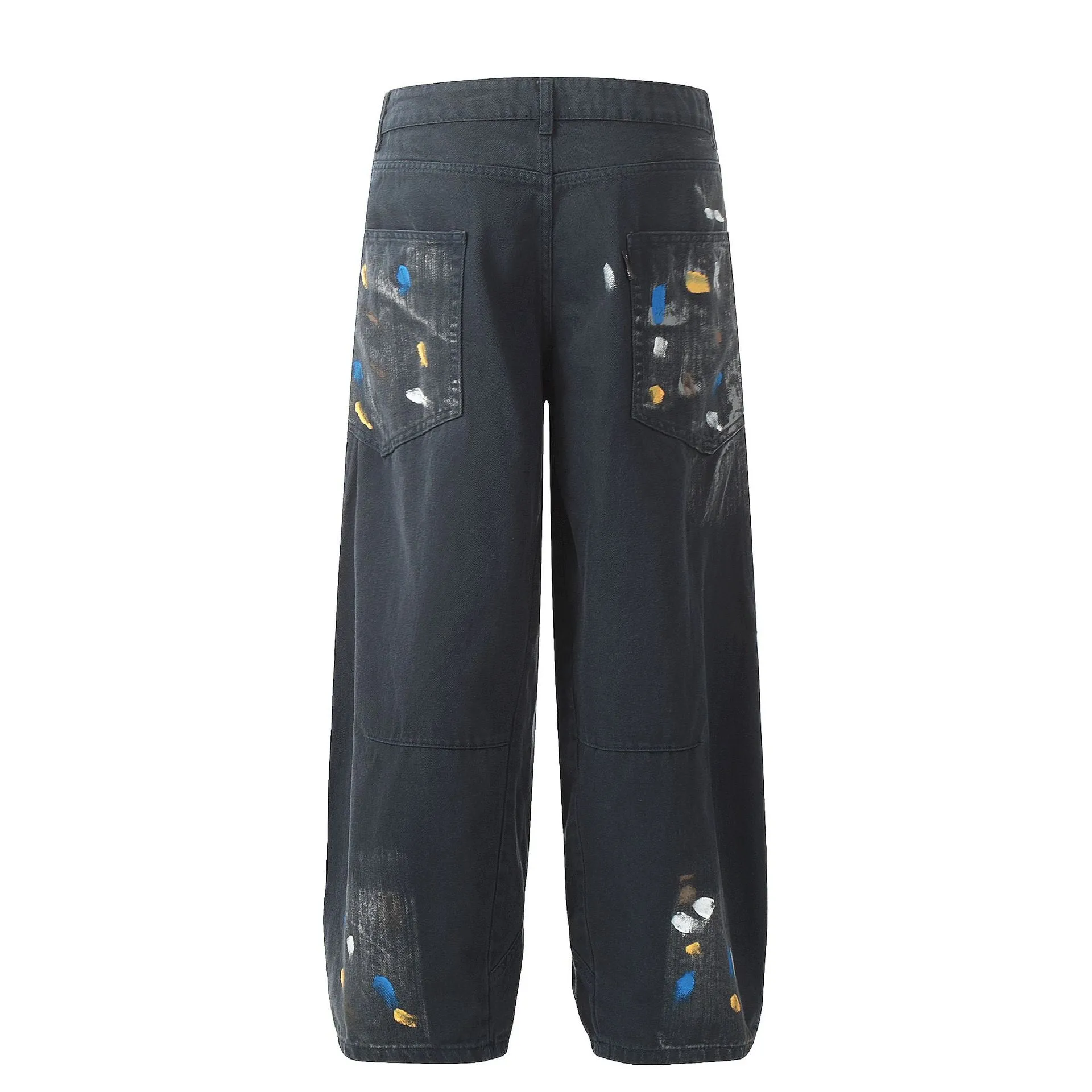 Splatter Denim Abstract Black Jeans