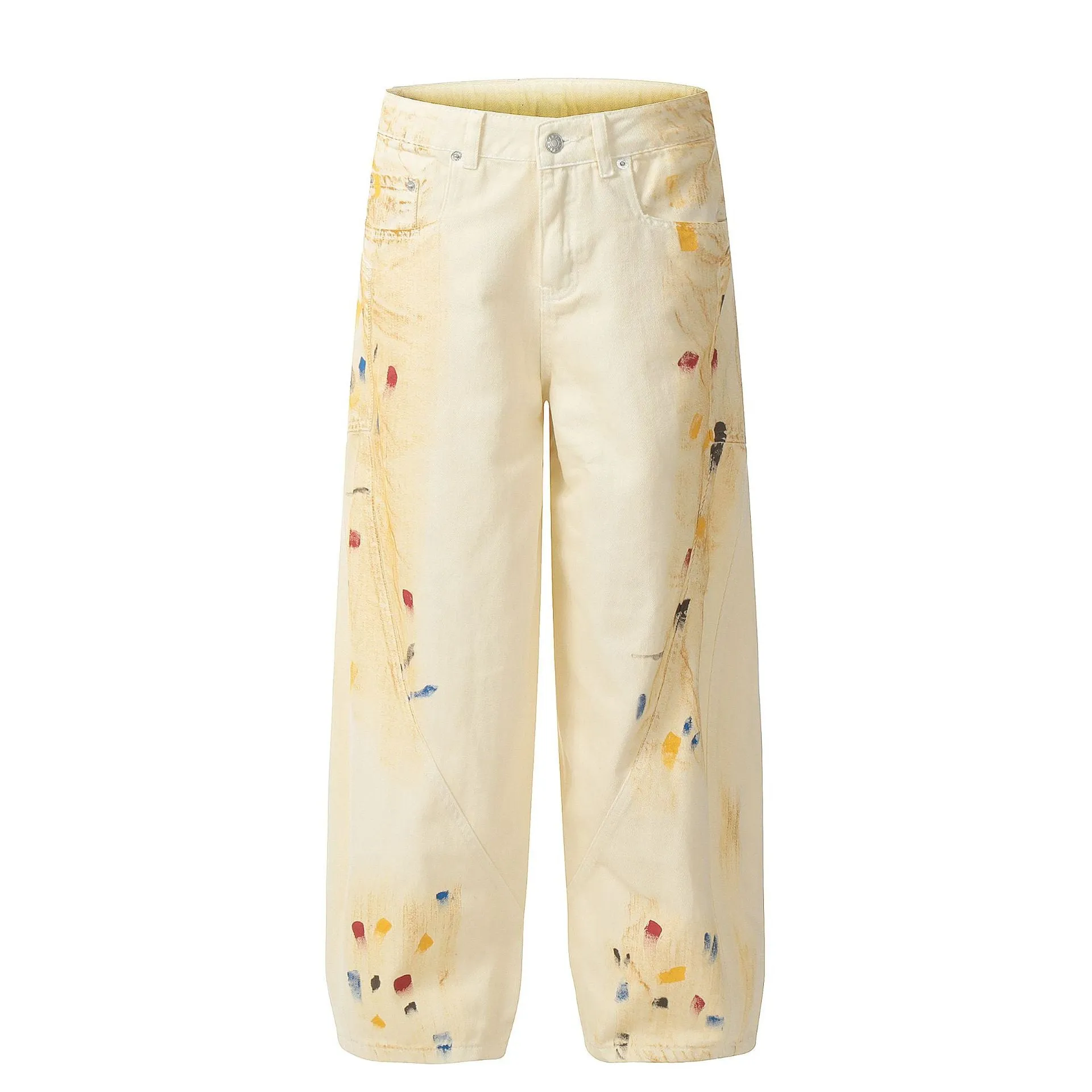 Splatter Denim Abstract Black Jeans