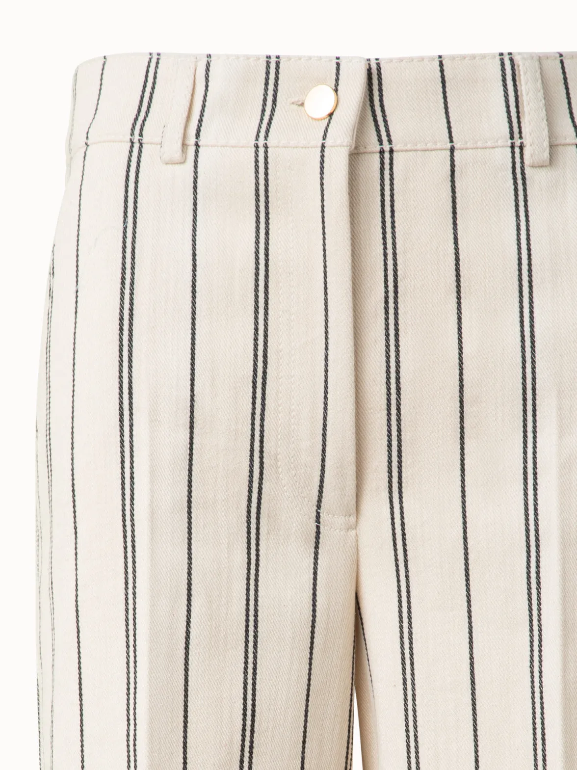 Striped Light Cotton Culotte Pants
