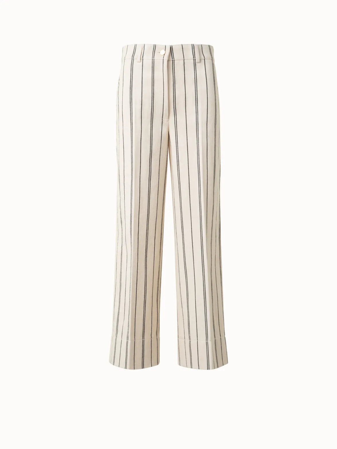 Striped Light Cotton Culotte Pants