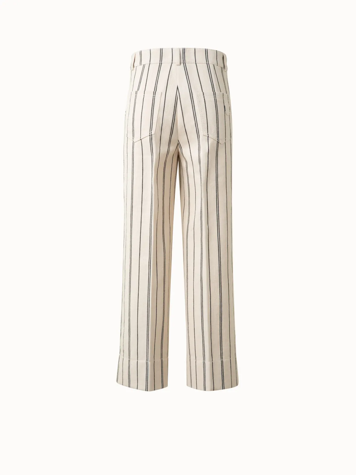 Striped Light Cotton Culotte Pants