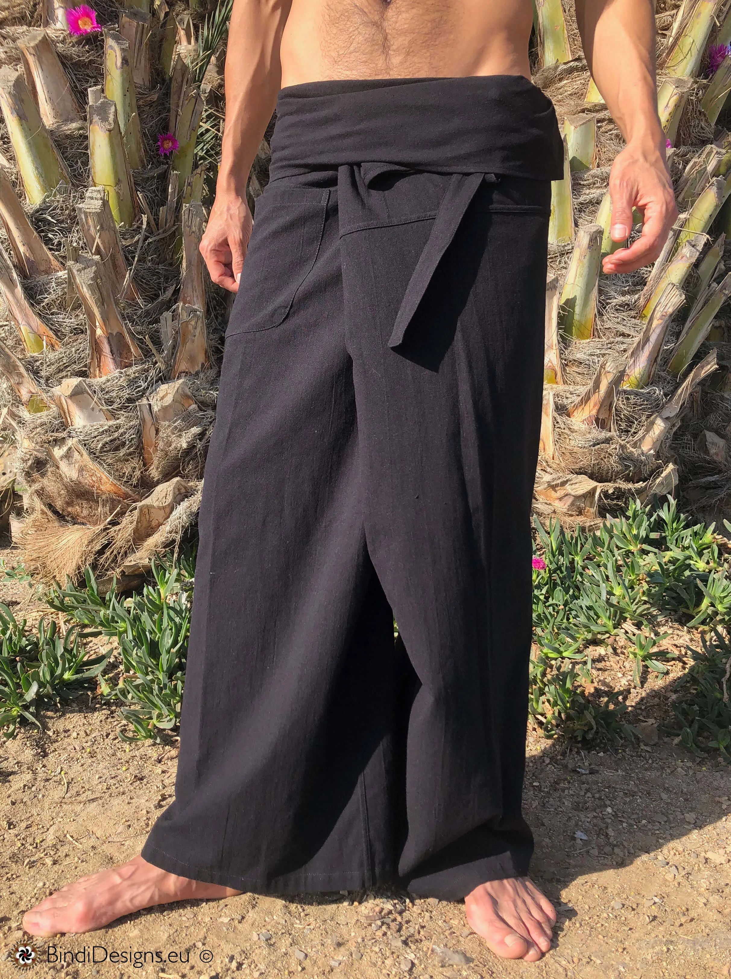 Thai Fisherman Pants Light Cotton Black
