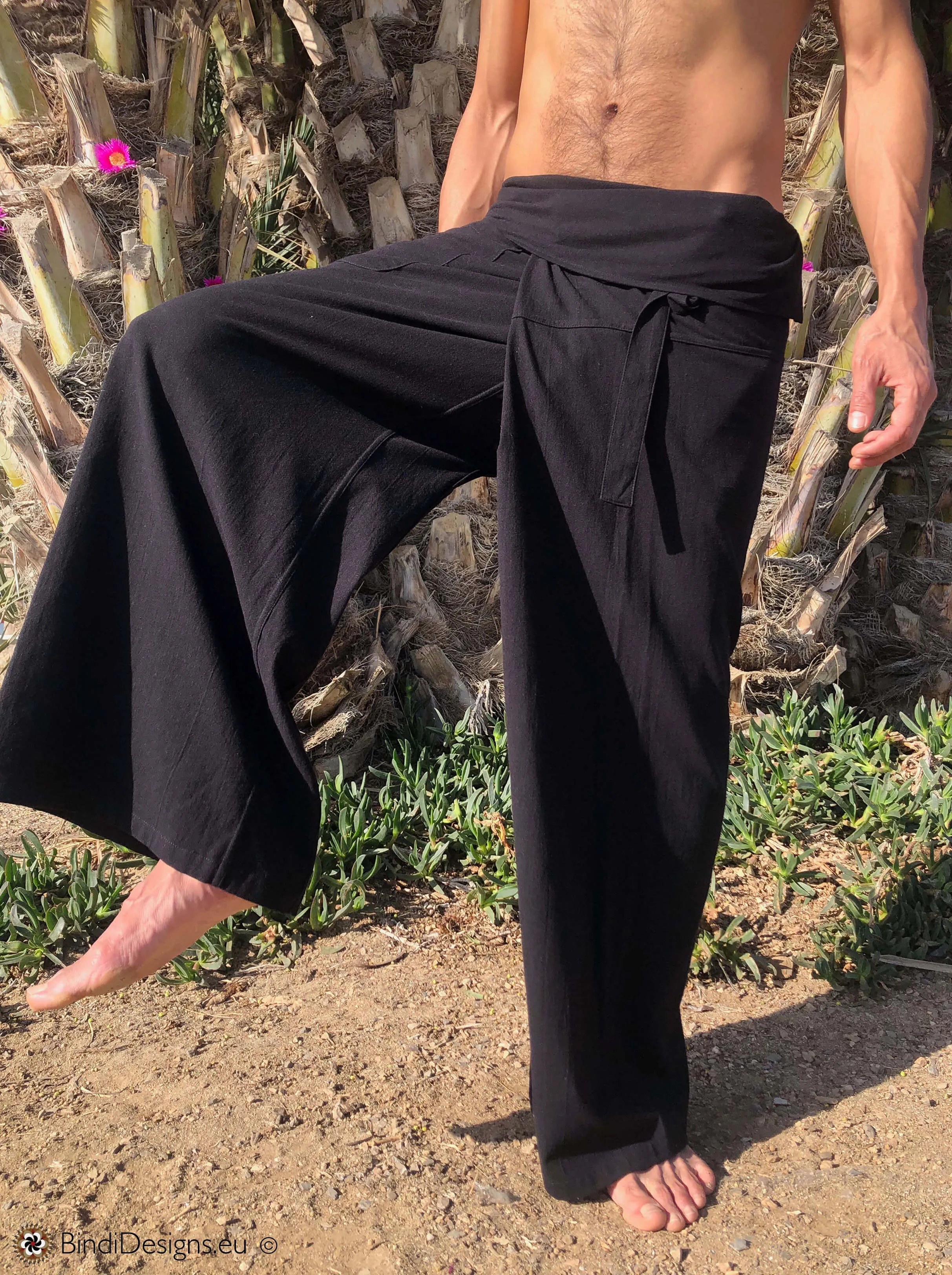 Thai Fisherman Pants Light Cotton Black