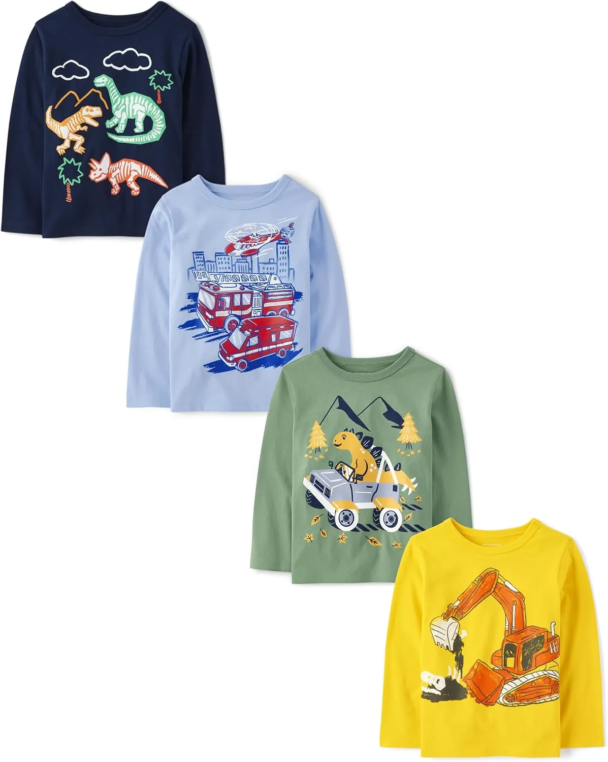 The Children's Place Baby Boys' and Toddler Assorted Everyday Long Sleeve Graphic T-Shirts,multipacks