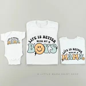 THE RETRO EDIT - Life is Better with My Boys (Plural) / Life is Better with My Mama - Set of 3 Shirts