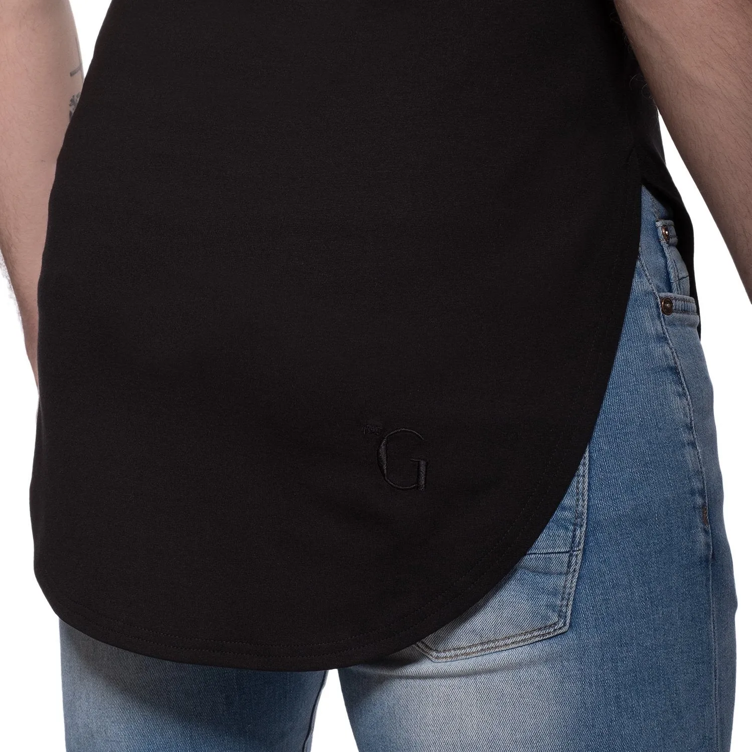 TheG Man Viscose Basic 2/2 Long Tee // black